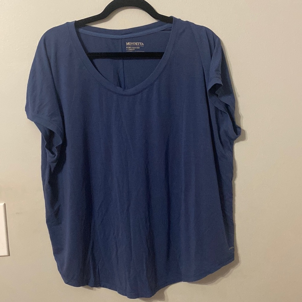 Mondetta Performance & Luxury Women’s XL Blue Modal Short Sleeve Top Shirt